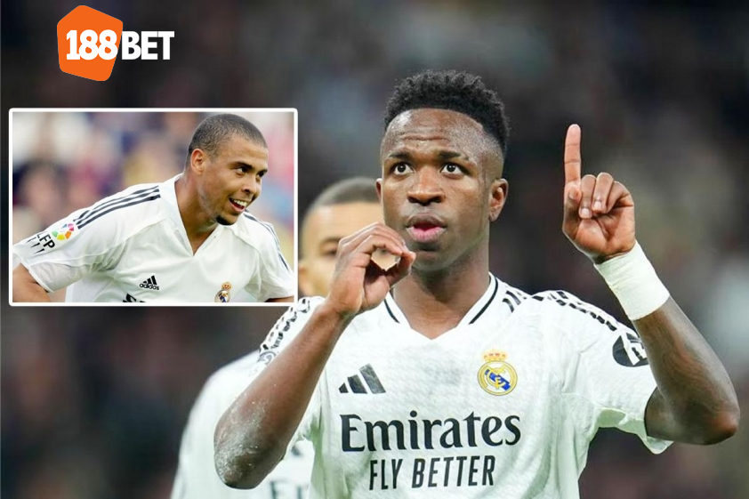 Vinicius vui mừng khi sắp vượt qua Ronaldo béo tại Real Madrid.